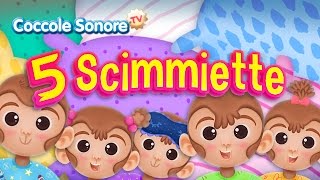 Cinque scimmiette  Canzoni per bambini di Coccole Sonore [upl. by Ynot686]