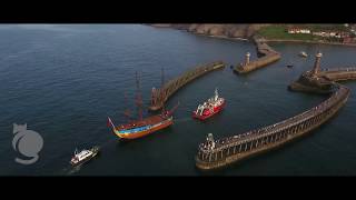 HM Bark Endeavour Replica Enters Whitby [upl. by Eeral]