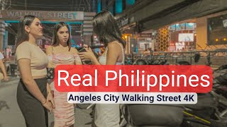 WILD Angeles City Walking Street Philippines 4k Walking Tour [upl. by Ishii738]