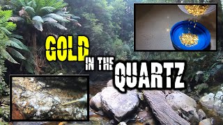 I found GOLD hiding in Quartz veins of the river Could this be the GOLDS origin [upl. by Airotnes]