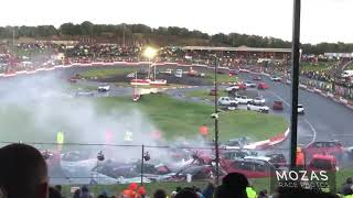 Hednesford Raceway Civil War Bangers 2020  HUGE Pileup [upl. by Nagek]