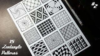 15 Zentangle Patterns  Part 2  Tutorial [upl. by Dexter]