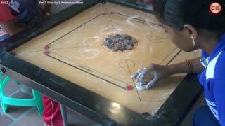 SF L Ammshavarthini Vs Abhinaya Set 2 59th District Carrom Championship Madurai 16 April 2017 [upl. by Aiyotal]