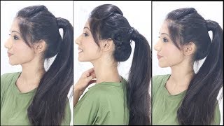 3 Simple amp Cute Ponytail Hairstyles For Indian School amp College Girls [upl. by Montford26]