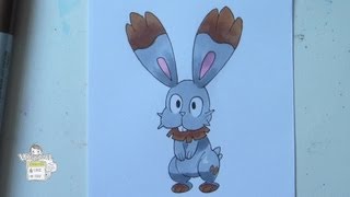 Tutorial How to draw Bunnelby from Pokemon X Y ホルビー [upl. by Ashok]