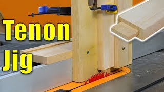 Make a Tenon Jig for the Table Saw Mortise and Tenon Jointery  Woodworking Jig [upl. by Nosmirc]