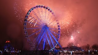 4K Feux dArtifice du Nouvel An 2019 à Montreal  Montréal en Fête [upl. by Yadrahs]