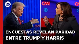 ELECCIONES EN EEUU  Nuevas encuestas revelan paridad entre Donald Trump y Kamala Harris [upl. by Wolfe144]