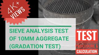 Sieve analysis test of 10mm Aggregate  Gradation of coarse aggregate [upl. by Wellington615]