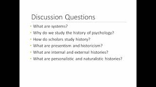 History of Psychology  Lecture 1  Overview of Psychologys History  Agenda [upl. by Phelan]