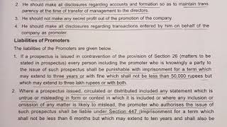 CRModule 2 Duties n Liabilities of promoters [upl. by Mortimer]