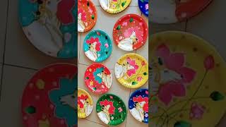 Plate Painting  Fevicryl Acrylic Colours  Hobby Ideas [upl. by Lewan]