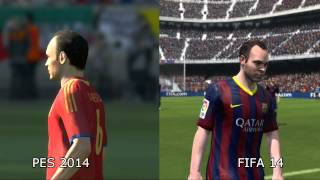 PES 2014 vs FIFA 14  Comparação jogadores [upl. by Nally]