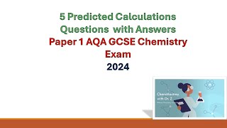 Paper 1 AQA GCSE Chemistry Exam predicted Math questions with answers [upl. by Dav122]