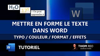 Mettre en forme le TEXTE dans WORD  TOUT sur le menu POLICE Tutoriel facile [upl. by Gordy648]