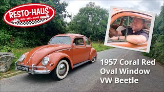 1957 Coral Red Oval Window VW Beetle [upl. by Candace]