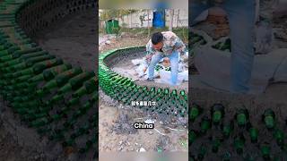 Botellas para construir viviendas sostenibles en China ♻️shorts [upl. by Zedecrem472]