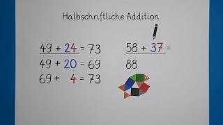 Halbschriftliche Addition Teil 3  Mathe Klasse 2  Plusaufgaben rechnen [upl. by Lashonde]