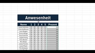 ExcelHack Anwesenheitskontrolle mit Kontrollkästchen amp ProzentDiagramm in Minuten erstellen [upl. by Chiang]