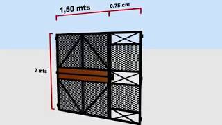Portón batiente con malla metal desplegable 2 hojas [upl. by Hardi]