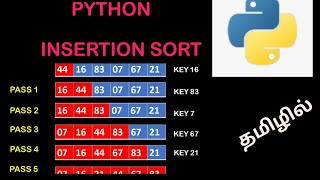 INSERTION SORT  PYTHON in Tamil [upl. by Aysan107]