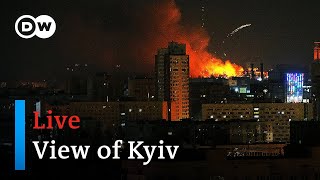 LIVE View of Kyiv as Ukrainians battle Russian invasion  DW News [upl. by Noicnecsa588]