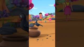 Aek kauwa pyasa tha thirsty crow story shorts storytime cartoon rhymes kids [upl. by Rona239]