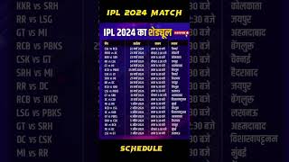 IPL Match Schedule by 2024  IPL 2024 ka match list  ipl [upl. by Coheman822]