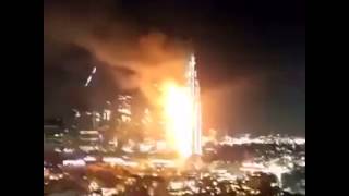 Fire Dubai Downtown Hotel Explosion live Video 2015 [upl. by Gauldin958]