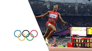 USA Break Womens 4 x 100m Relay World Record  London 2012 Olympics [upl. by Burg601]