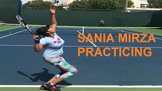 SANIA MIRZA PRACTICING HARD  SERVES FOREHAND BACKHAND [upl. by Manaker]