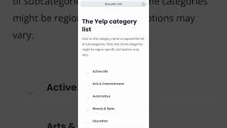 The complete Yelp business category list [upl. by Akemyt]