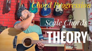 Turn a major scale into chord progression  Every Beginner guitarist should know  Guitar Tutorial [upl. by Anaid]