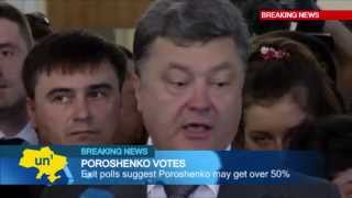 Petro Poroshenko Votes Presidential favourite casts ballot and promises new beginning for Ukraine [upl. by Airdna]