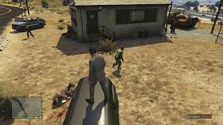 GTA V FIB Guard Kills Farmer and NPC Worker [upl. by Enneyehs]