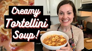 Creamy Tortellini Soup  Easy One Pot Dinner [upl. by Naesed]