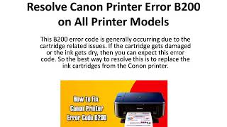 Fix Canon Printer Error B200  Canon Error B200  Printer Error B200 [upl. by Yednarb]