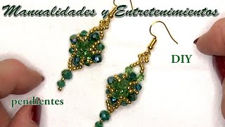 DIY Como hacer unos pendientes de rondeles y mostacillas  Pendienes Caimile [upl. by Tsepmet]