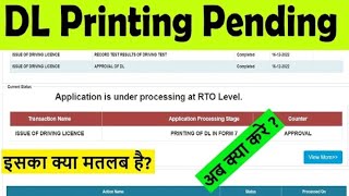 DL Printing Pending  Driving licence Printing Pending  Printing Of DL In Form 7 Pending [upl. by Anaik782]