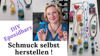 Schönen Schmuck aus Epoxidharz selber gestalten  Silikonformen für Schmuck DIY [upl. by Kobe890]