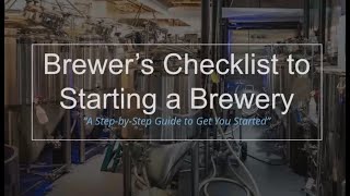 Brewers Checklist to Starting a Brewery Everything You Need to Know [upl. by Michella]