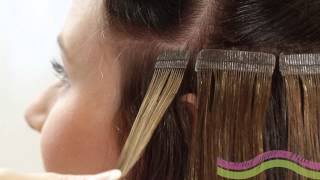 Anleitung TapeOn Extensions  Skin Weft anbringen und neu bekleben [upl. by Lilah]