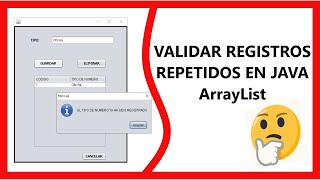 Como validar registros repetidos en java  ArrayList 💥😺 [upl. by Turoff]