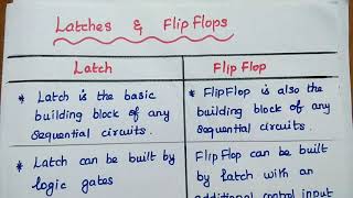 Difference between Latches and FlipFlops  Comparison [upl. by Yelekreb827]