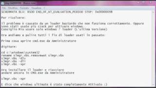 Risoluzione Schermata Blu Stop 0x0000098 BSOD ENDOFNTEVALUATIONPERIOD STOP [upl. by Eilhsa]