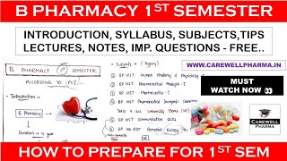 B Pharmacy 1st Semester Classes  Introduction Syllabus subjects tips Lectures Imp Ques etc [upl. by Oirogerg194]