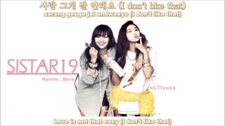 SISTAR19  A Girl In Love English SubRomanizationHangul [upl. by Ennire]