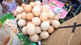 Filipino Street Food  Glass Noodle Soup Sotanghon and Unfertilized Duck Egg Penoy [upl. by Odlabso758]