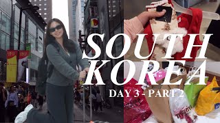 DAY 3 IN KOREA PART 2 Myeongdong Shopping and Try On Haul [upl. by Ellednahs]