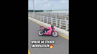 Apache rtr 4v Sticker Modification🔥160 4v modification  rtr 4v exhaust modification😱 apacherr rtr [upl. by Esimaj971]